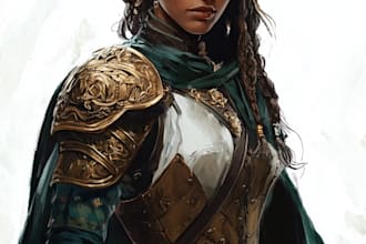 paint your dark fantasy  character illustration