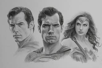 do super hero portrait sketch art