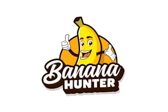 design mascot super banana hunter logo