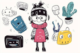 draw doodle art illustration designs on any topic