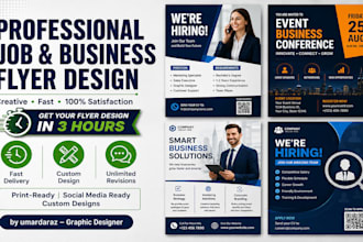 design professional job flyers, business flyers, and hiring posters
