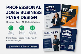 design professional job flyers, business flyers, and hiring posters