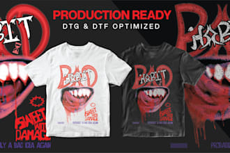design print ready streetwear for dtf dtg halftone