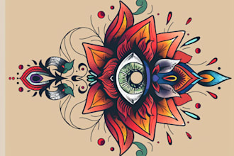custom tattoo designs black and color