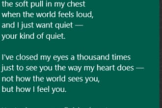 an original story or script that connects with hearts