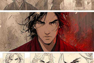 create digital comic book art custom illustration anime manga storyboard design