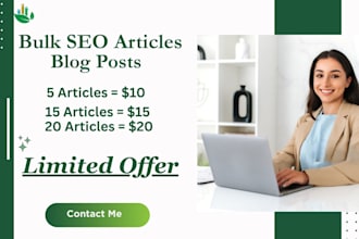 write bulk SEO articles, blog posts, and creative content for your website, blog