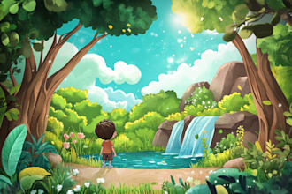 illustrate children story book illustration, christian