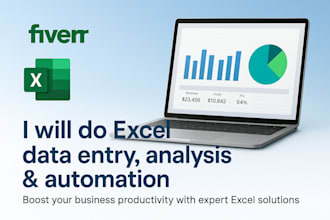 be your excel expert for data entry, dashboards, and reports