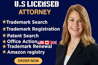 be your US trademark attorney registration, and patent filling