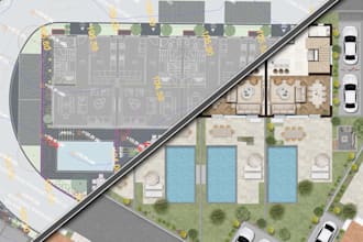 color your architectural floor plans for presentation