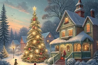 make christmas themed illustration