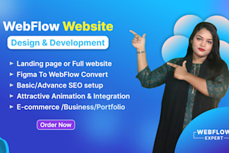develop webflow website, figma to webflow, webflow design, webflow expert