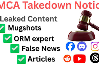 send dmca takedown notice online content removal ORM expert
