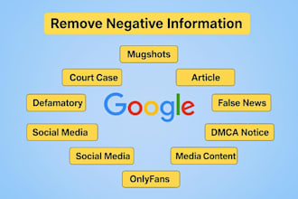 permanently remove harassing posts, article, mugshots, negative links on google