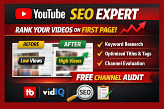 do complete youtube seo and channel  free audit