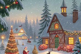 illustrate christmas themed illustration