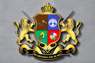 design a custom coat of arms, heraldic and family crest logo