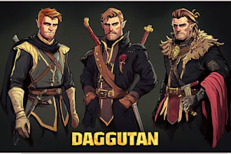 draw dnd character art, fantasy character illustration for dnd party art