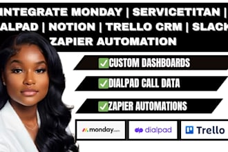 integrate monday servicetitan dialpad notion trello CRM slack zapier automation
