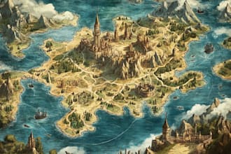 make a fantasy map for  fantasy novels board game