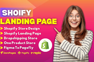 design or clone shopify ecommerce website or landing page pagefly, gempages