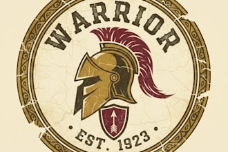 design a vintage warrior logo with classic and bold style