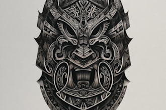 create custom and detailed tribal tattoo design