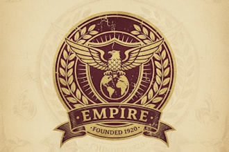 design a vintage empire logo with a classic and regal style