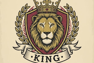 design a vintage king logo with classic and regal style