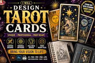 design custom tarot card and oracle deck fantasy art