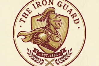 design a unique vintage knight logo for your brand