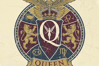 design a unique vintage queen logo for your brand