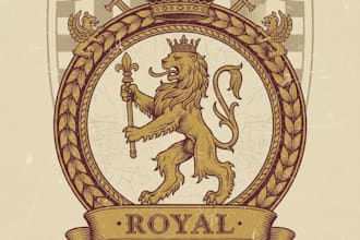 design a luxurious vintage royal logo for your brand
