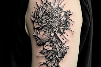 create professional tattoo design in realism style