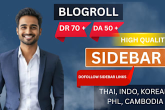 create powerful blogroll dofollow backlinks from homepage sidebar for top