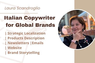 be your italian copywriter to localize you content, newsletter and website
