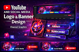 design an eye catching youtube banner and logo for your channel