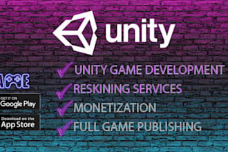 develop 3d,2d, simulation mobile game development with unity