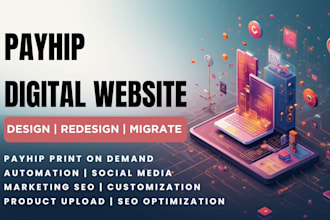 design payhip digital website ecommerce store, payhip course website design seo