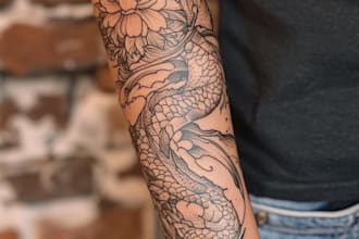 design professional japanese, asian style tattoo design