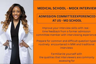 conduct a mock interview for medical school or residency med school interview