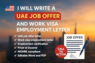 create professional uae job offer employment letters for visa
