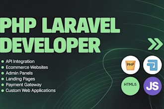 expert full stack PHP laravel developer for web app development