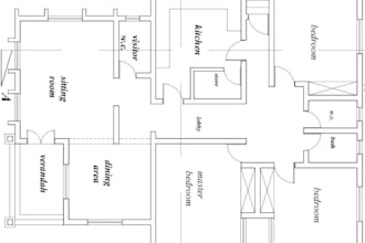redraw architectural 2d floor projects, blueprints, autocad, technical drawings