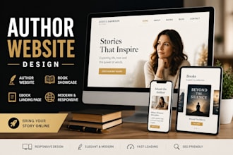 design author website, book author website, ebook website, author landing page