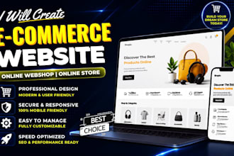create an ecommerce website, online webshop, online store