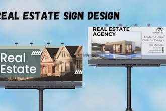 design real estate billboard, signboards, hoardings, street signs, back drops