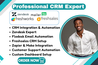 setup zendesk flodesk freshsales freshdesk gorgias crm workflow integration