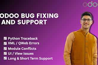 fix odoo errors , bugs and provide ongoing technical support
